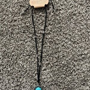 Justin Western Turquoise Teardrop Pendant Cord Necklace – NWT